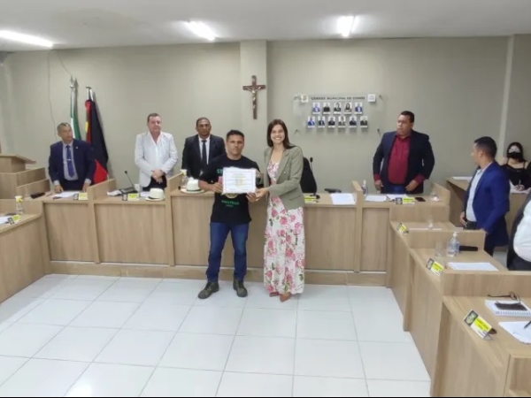 Atleta Condense de ‘StrongMan’ recebe voto de Aplauso na Câmara Municipal da cidade