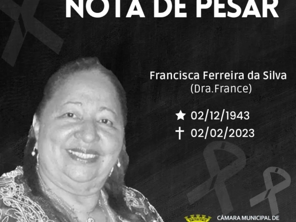 Câmara Municipal de Conde lamenta morte da ex-vereadora Dra. France