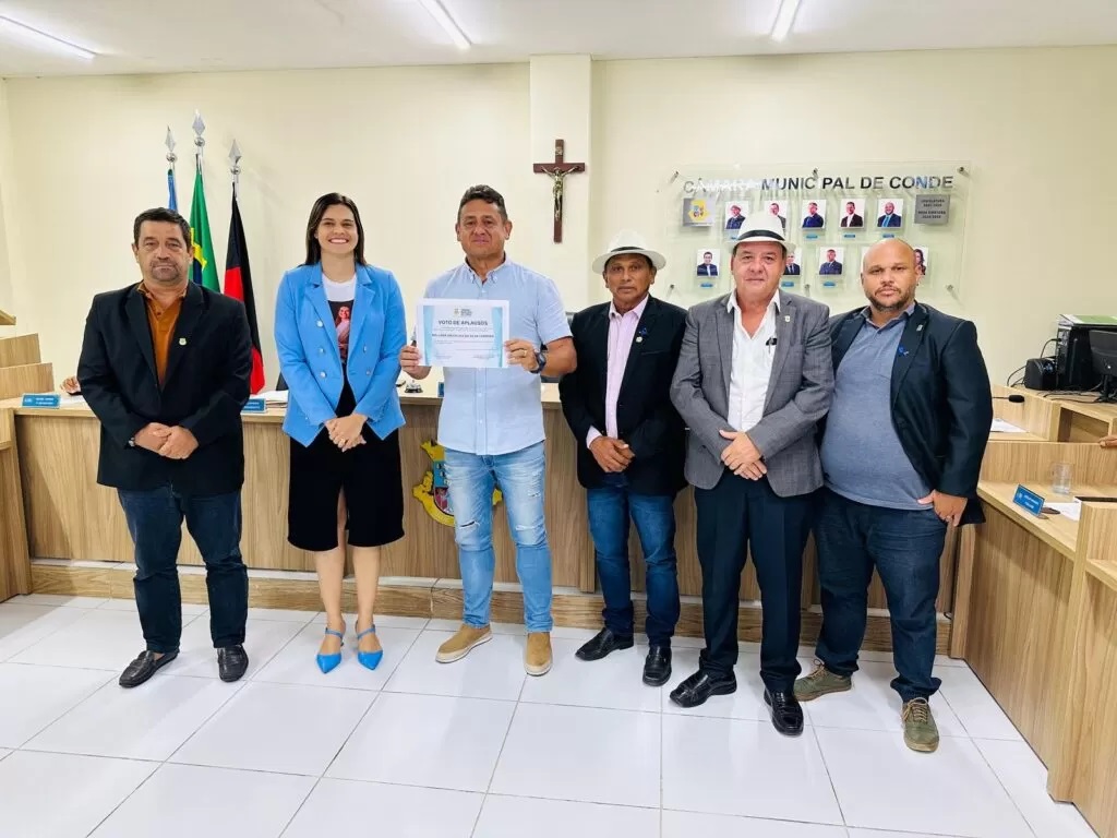 Deputado Estadual Walber Virgolino recebe Voto de Aplauso na Câmara Municipal de Conde