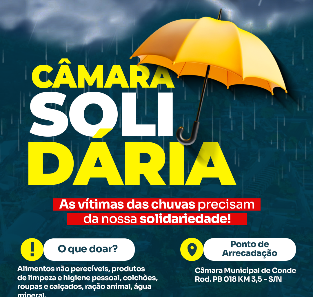 Câmara Solidária: Casa Cícero Leite lança campanha de arrecadação para as famílias atingidas pelas chuvas em Conde